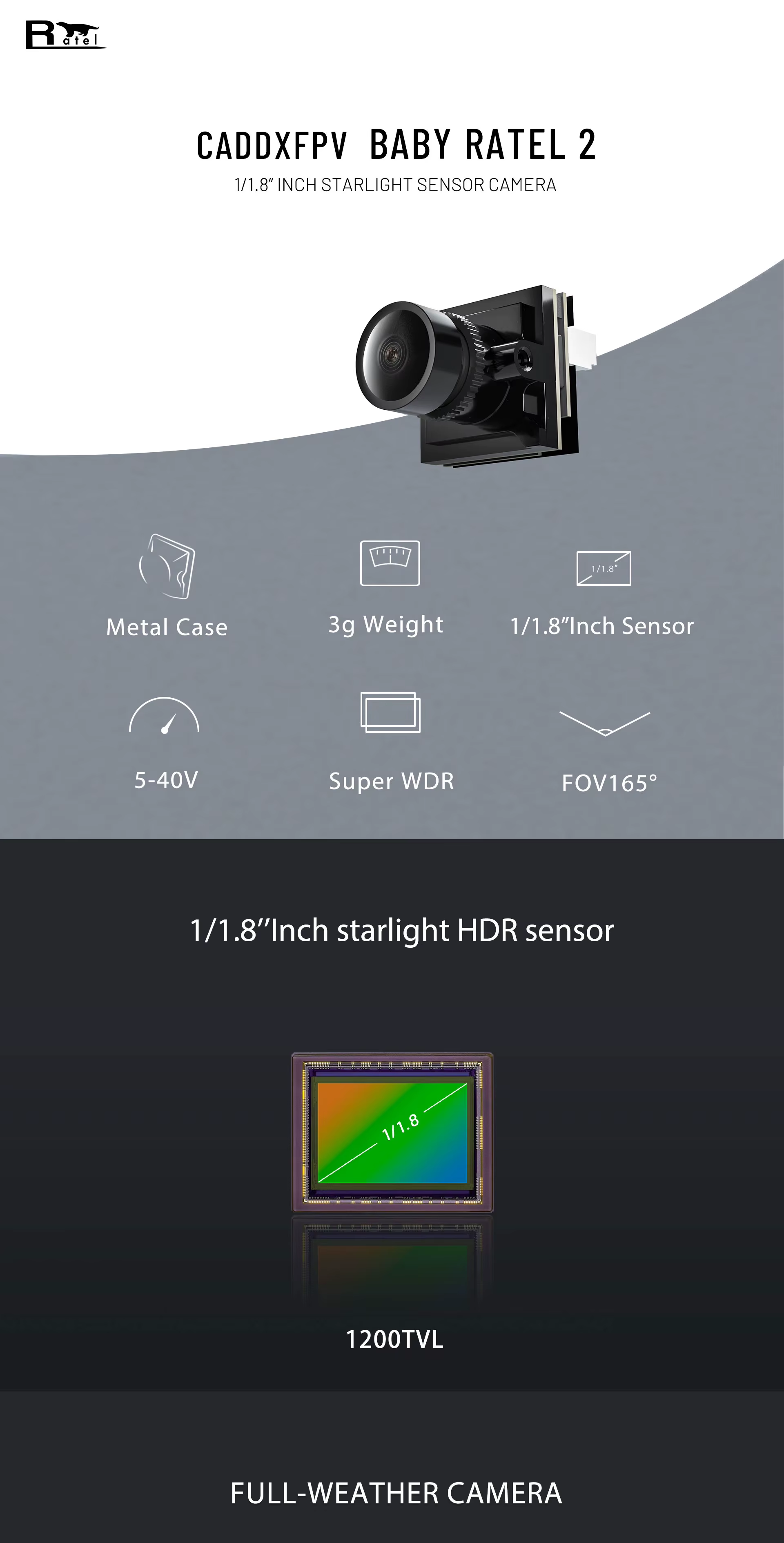 Caddx Ratel 2 V2 FPV Racing Camera 2.1mm Wide Lens NTSC PAL Dual System photo 12