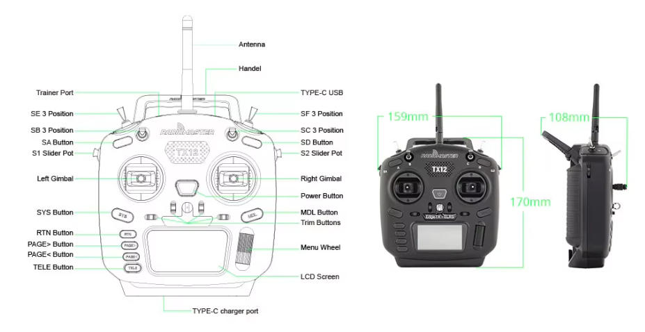 Radio Master TX12 MKII ELRS/CC2500 Remote Control for RC Drone photo 19