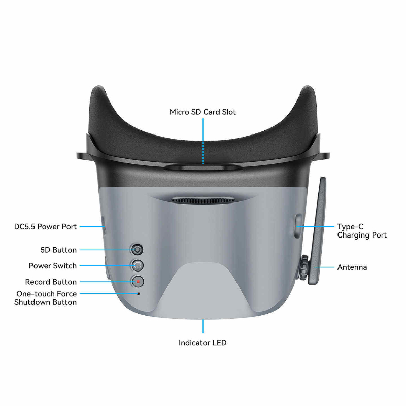 BETAFPV VR04 FPV Goggles Analog Version 4.3 Inch 800*480 Resolution with Built-in 2000mAh Battery photo 5
