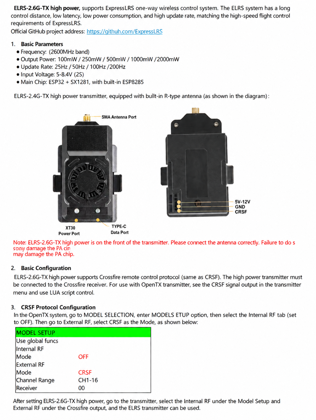 ExpressLRS ELRS TX Module 2.1G/2.4G/2.6G 2000mW Long Range Transmitter for JR Port RC FPV Drone photo 9
