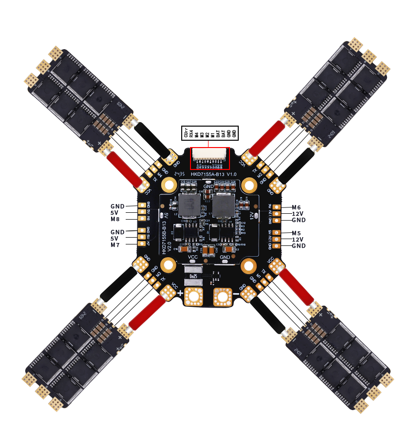 7155B-B13 12V High Current 120A Aluminum Alloy Distribution Board for Drone Remote Control Lift FPV Compatible 2-12S LiPo