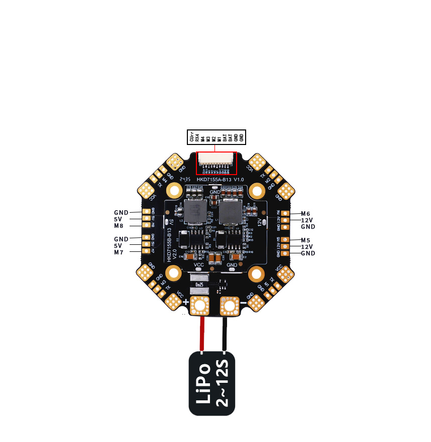 7155B-B13 12V High Current 120A Aluminum Alloy Distribution Board for Drone Remote Control Lift FPV Compatible 2-12S LiPo photo 2