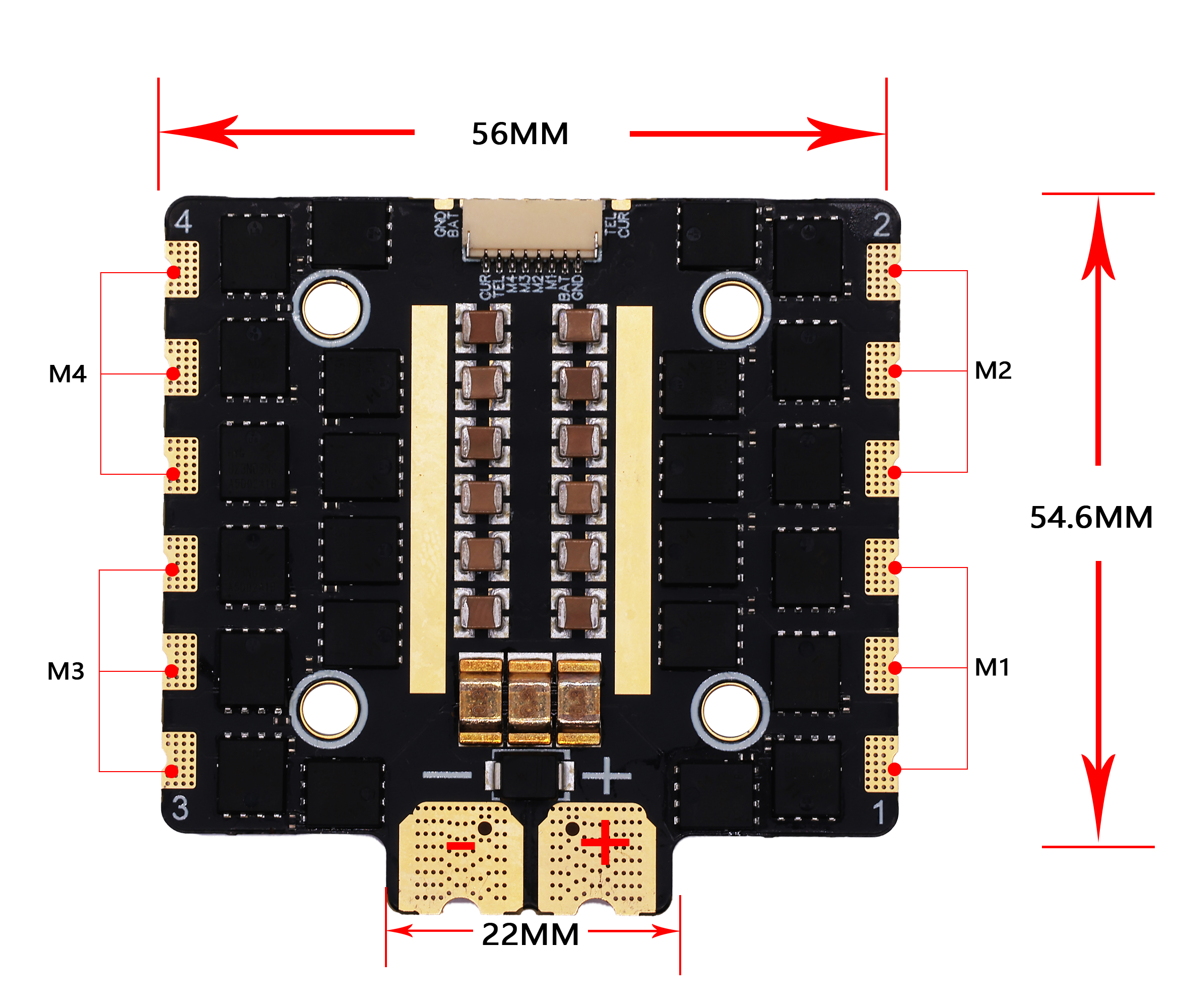 100A 4-in-1 Metal ESC 2S-8S Lipo Electronic Speed Controller 56x54.6mm for FPV Drone UAV photo 5