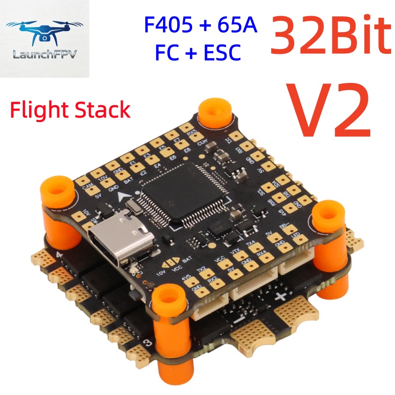 Damping Multi Functional Compact Metal FPV Drone F405 FC with Electric Speed Controller ESC 2-8S Lipo 65A Stack