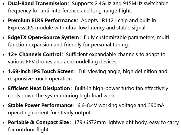 Eagle EagletTBD EAGLET Little Eagle ELRS RC Transmitter 2.4G/915M Color Screen FPV Drone photo 6