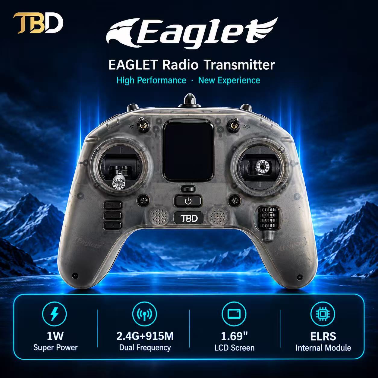 Eagle EagletTBD EAGLET Little Eagle ELRS RC Transmitter 2.4G/915M Color Screen FPV Drone photo 7