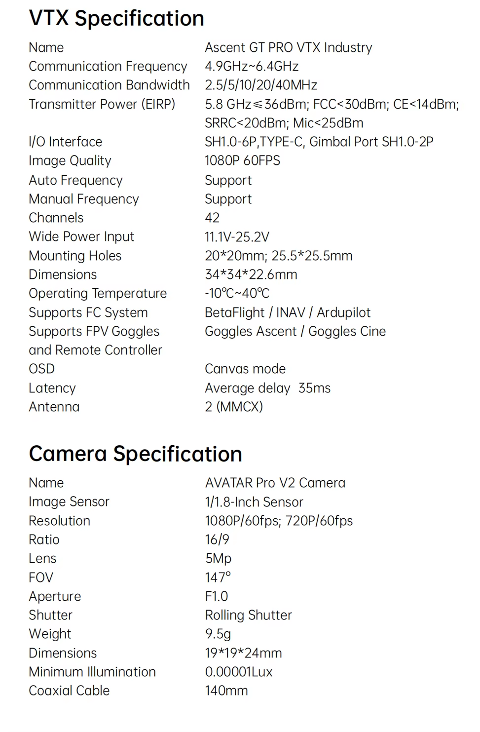 Walksnail Ascent GT Pro 4W VTX VRX Digital HD FPV Video Transmission System Composite Material for Long Range FPV Racing Drone photo 3