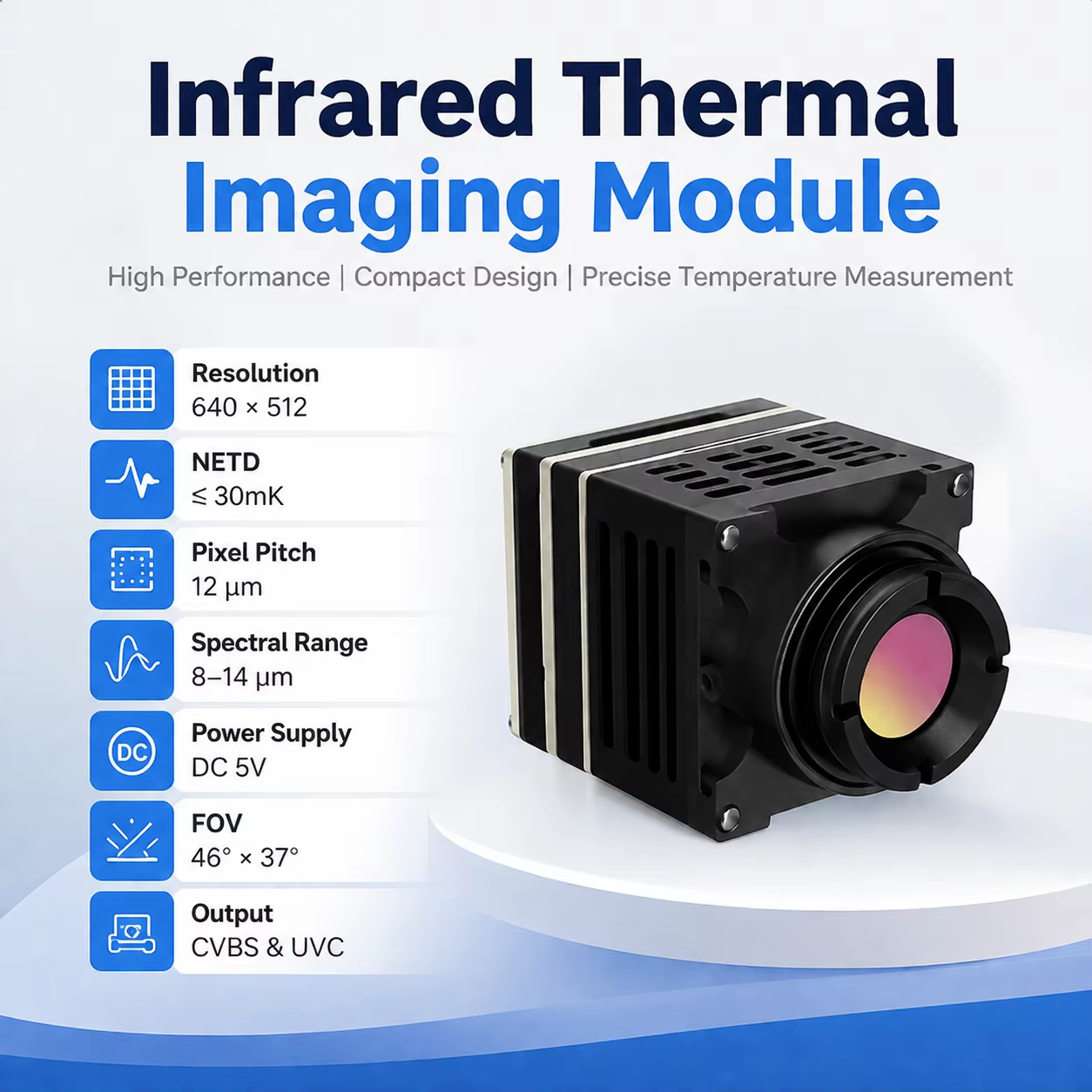 640*512 USB UVC/CVBS Thermal Dome Camera Module with CMOS Sensor 640 Night Vision for FPV Drone Infrared Thermal Imaging