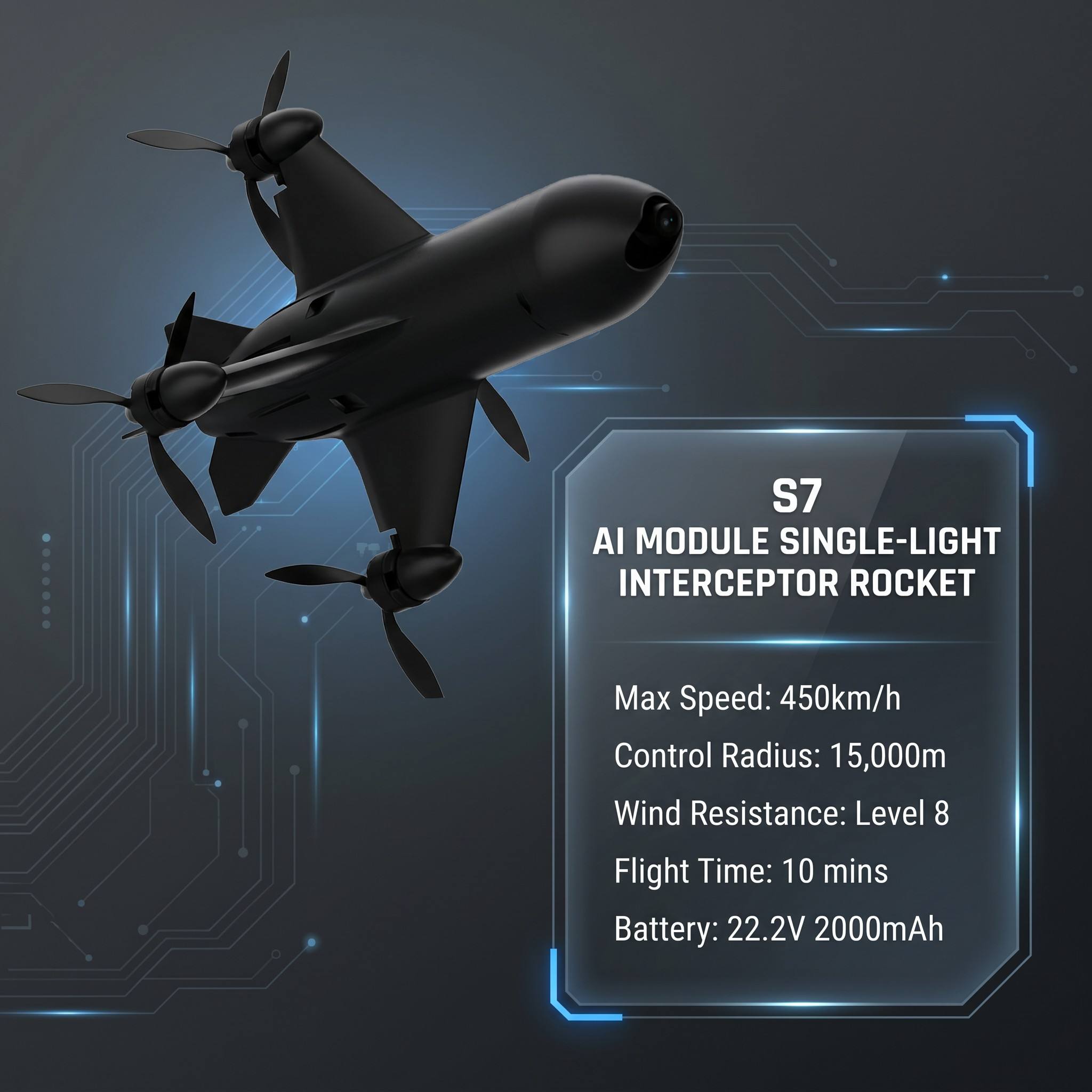 S7 AI Module 450km/h Speed 15km Strike Range High Precision photo 2